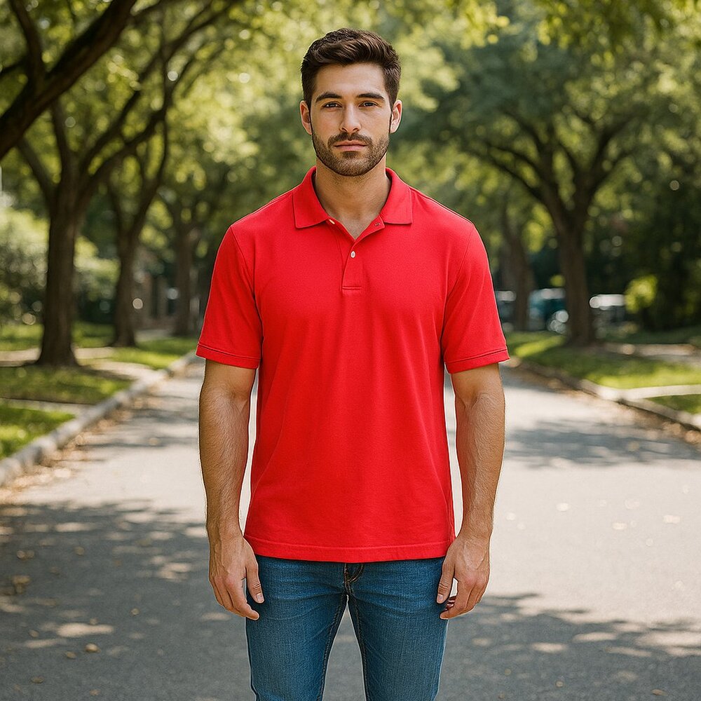 IZOD Salmon Men 3XL/XG Polo Short Sleeve 1/4 Button Pima Cotton Casual Shirt Y2K